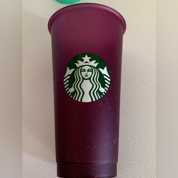 Starbucks set of 4 reusable 2020 Holiday Sparkle Iced cold drinking Cups Only - Picture 7 of 10